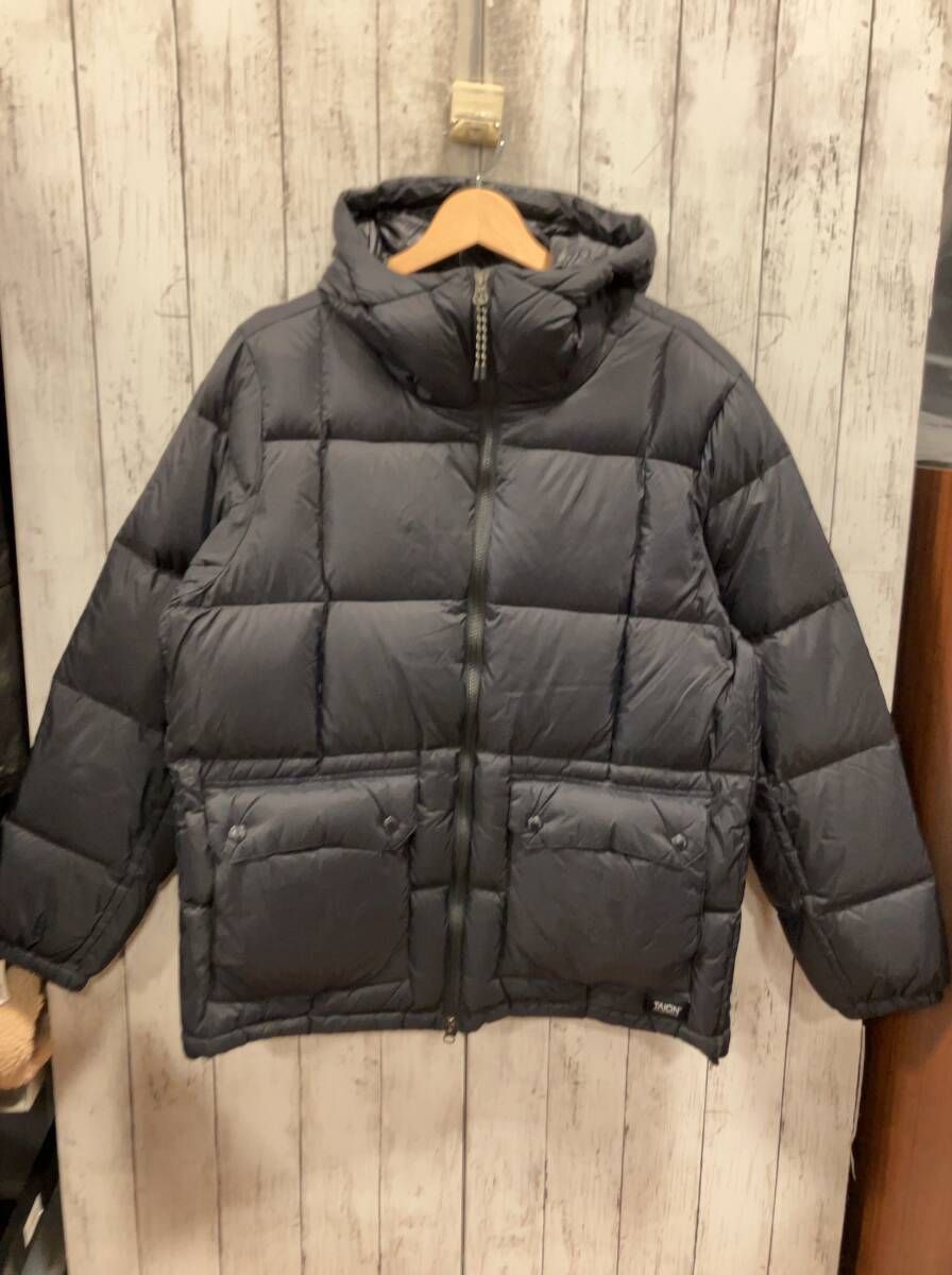 TAION ﾀｲｵﾝ ブラック ダウン90 表地ナイロン ダウンジャケット MOUNTAIN WEAR 袋付き