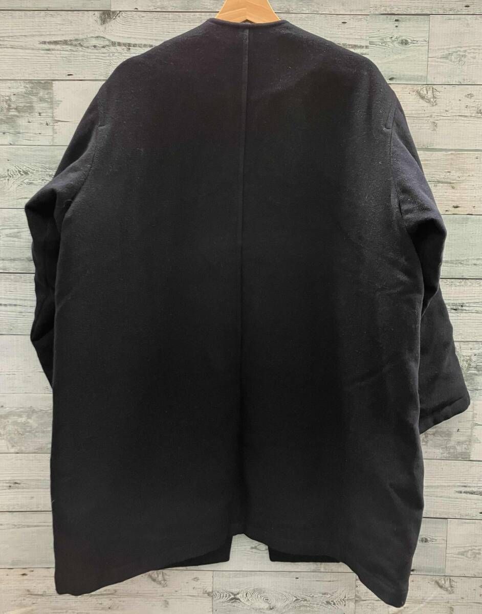 DANTON ダントン BEAMS別注 モッサ ノーカラー ダウンコート ネイビー 表記サイズ 36