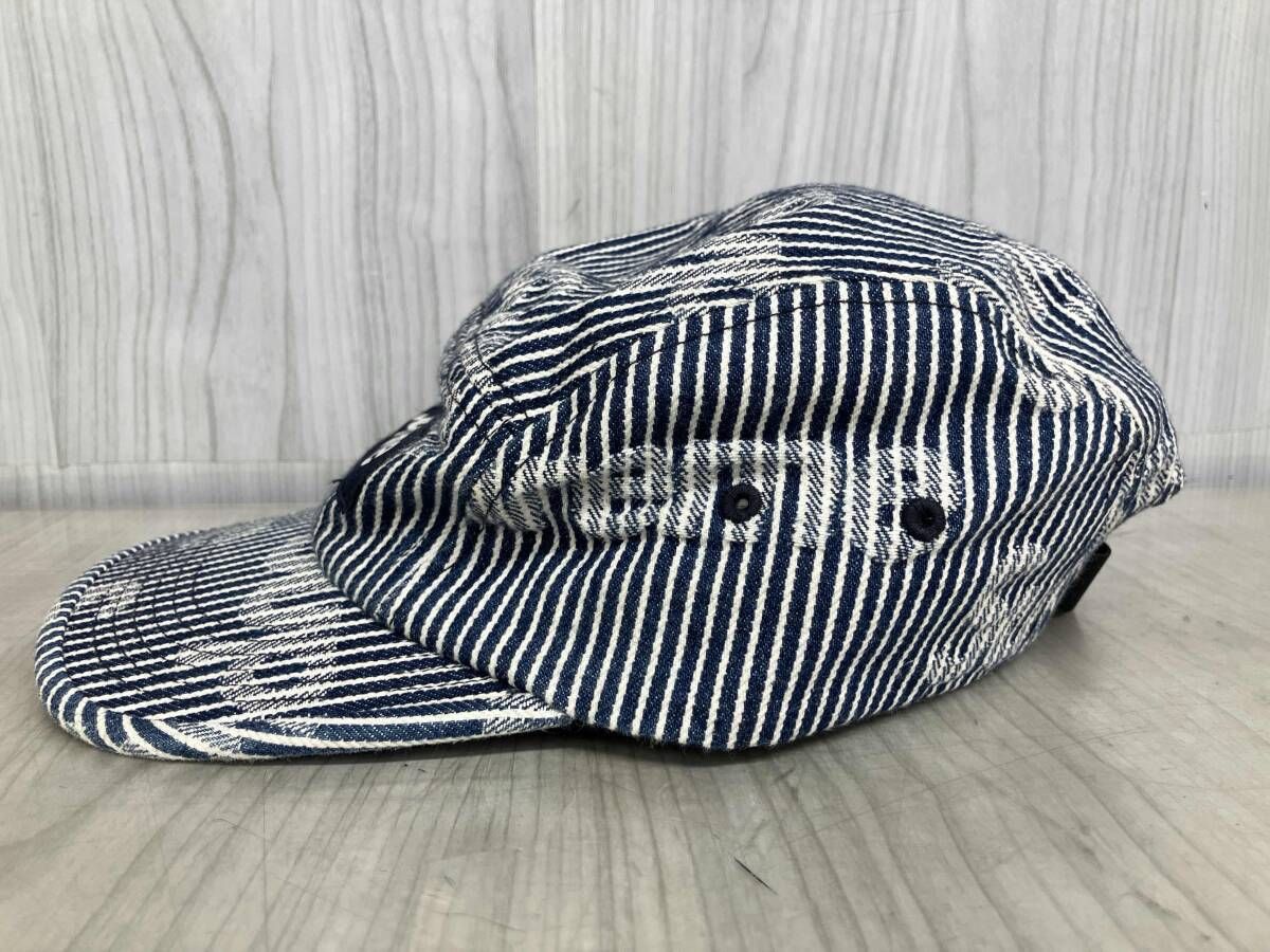 Supreme シュプリーム キャップ ネイビー ヒッコリー ストライプ ボックスロゴ デニム