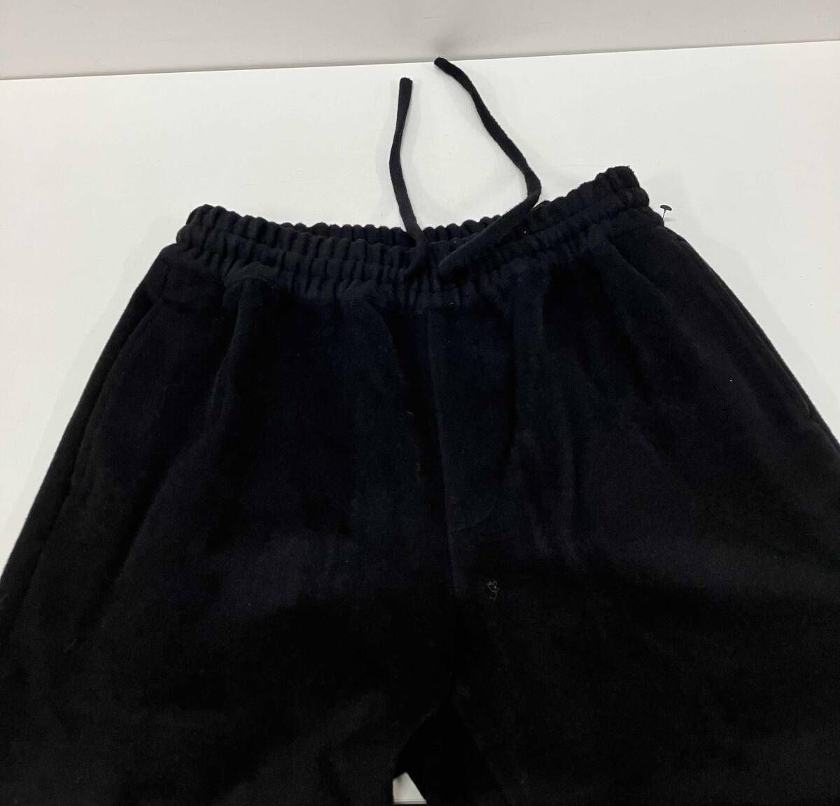 MONCAO モンサオ M 021204 イージーパンツ ウールモヘヤ サイズM ブラック 毛83 モヘヤ17 ルーマニア製