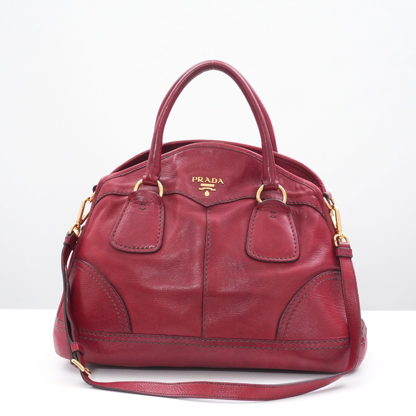 PRADA プラダ レザー ハンドバッグ ショルダーバッグ 2way - メルカリ