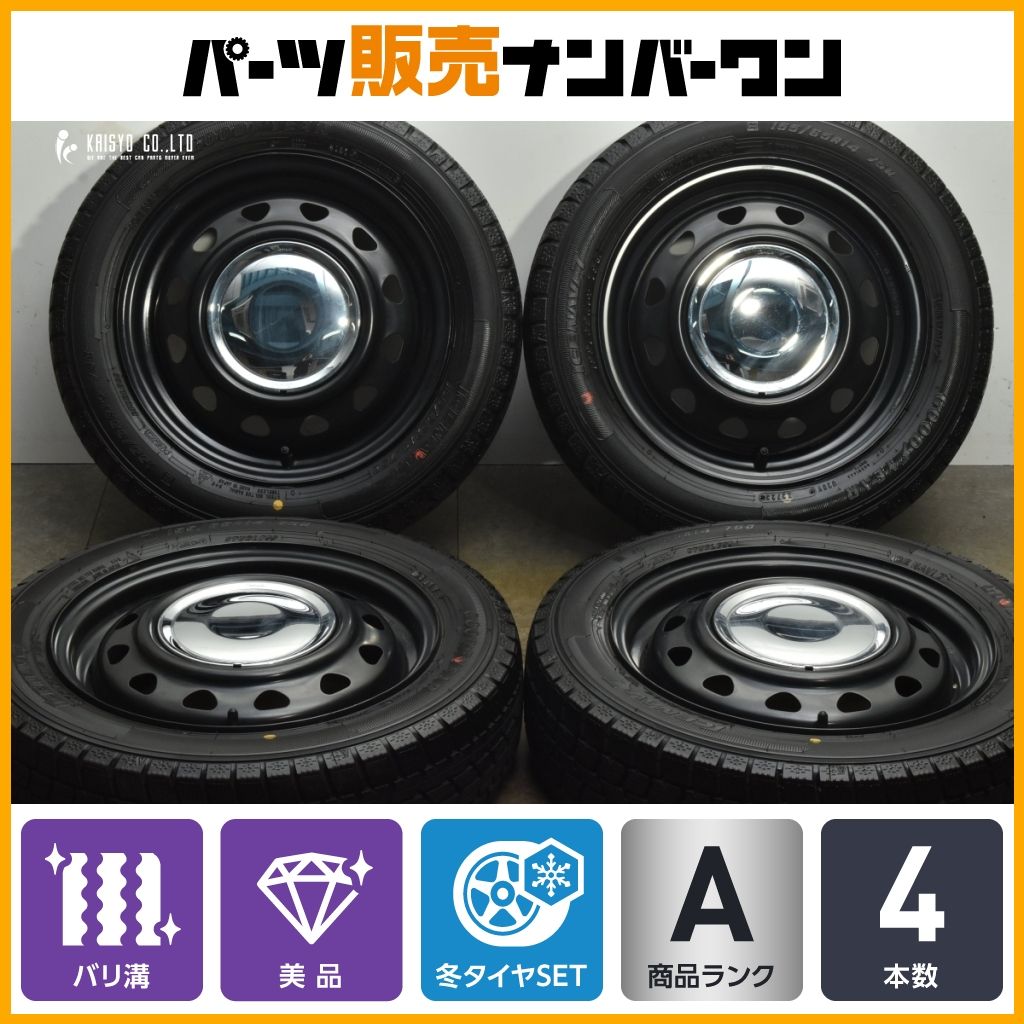 バリ溝 ネオキャロ 14 in 4 5 J 45 PCD 100 114 3 グッドイヤー アイスナビ7 155 65 R N BOX デイズ ワゴンR アルト ムーブ タント