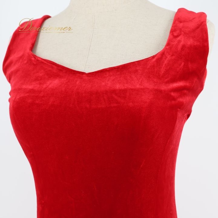 フラダンス 衣装 ワンピース ドレス レッド系 ワンカラー ベロア ノースリーブ 感 華やか 鮮やか 派手 情熱的 赤 ロングワンピース ハワイアン アロハ フラ ダンス レッスン 練習 フラダンス衣装 セクシー