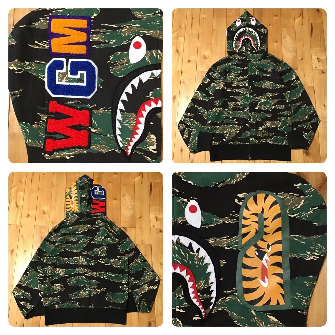 2016年 Tiger Camo シャーク パーカー Mサイズ a bathing ape BAPE