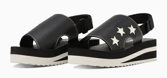【CONVERSE】3CC937 KID'S PLTS ST SANDAL BLACK キッズ PLTS ST サンダル ブラック 子供靴 シャークソール 厚底 黒色