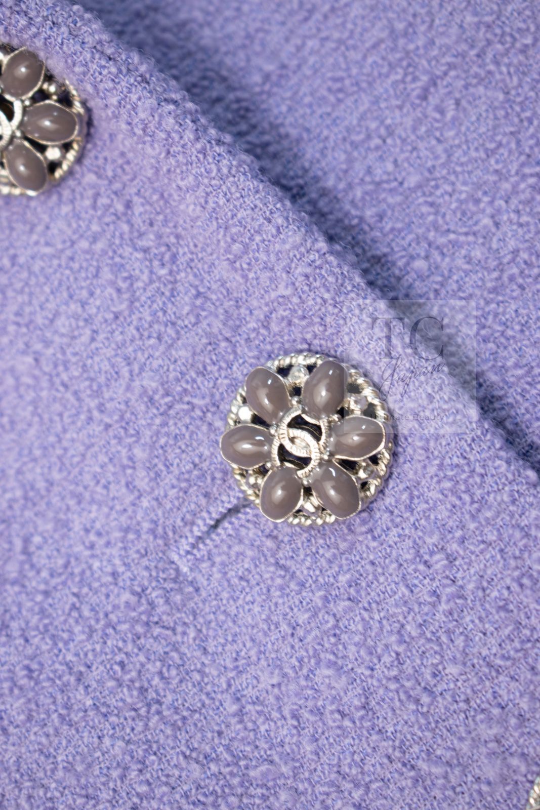 シャネル ジャケット CHANEL ラベンダー パープル ココ ボタン