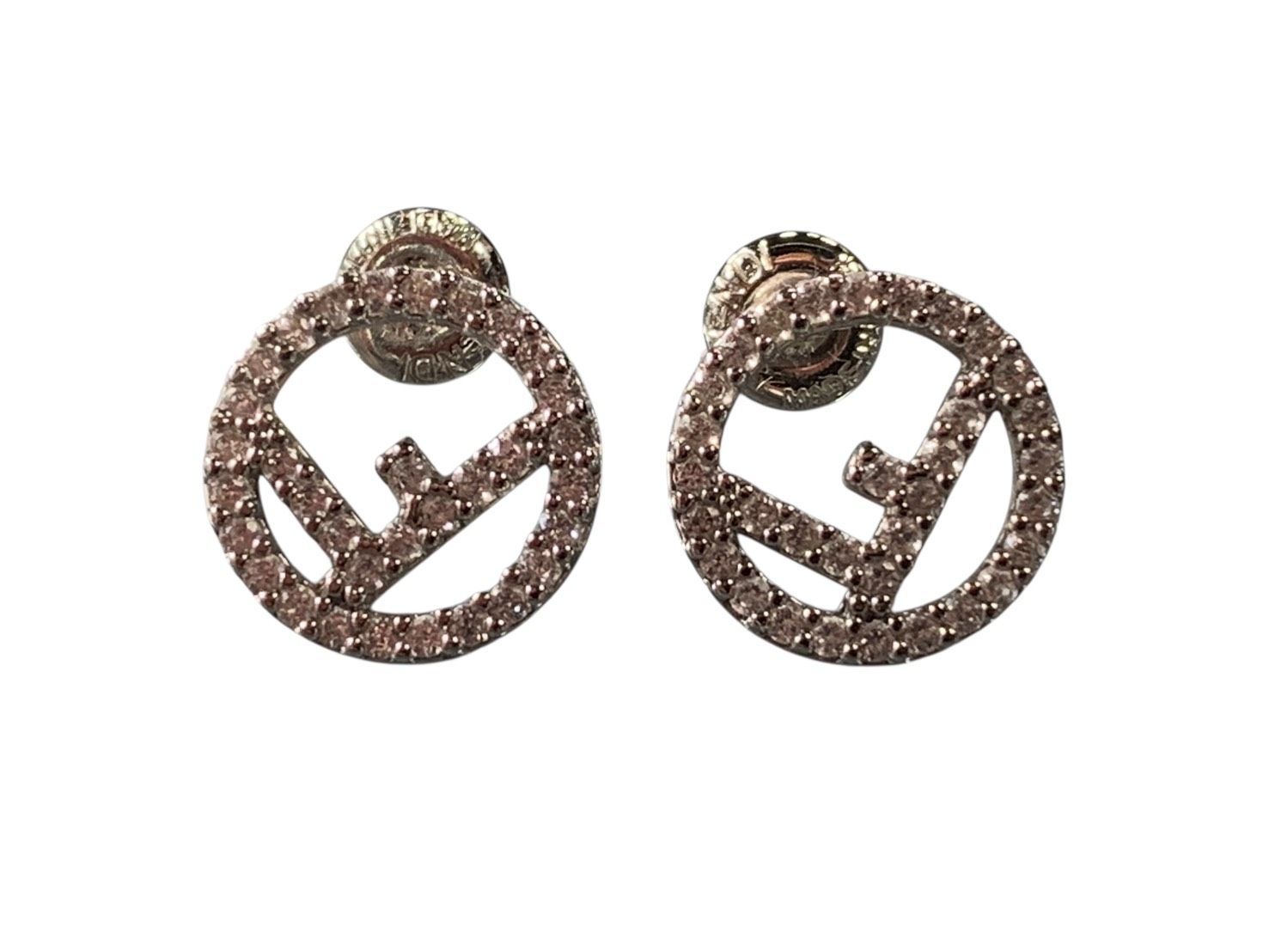 ♪3563 FENDI フェンディ エフイズフェンディ ピアス ラインストーン