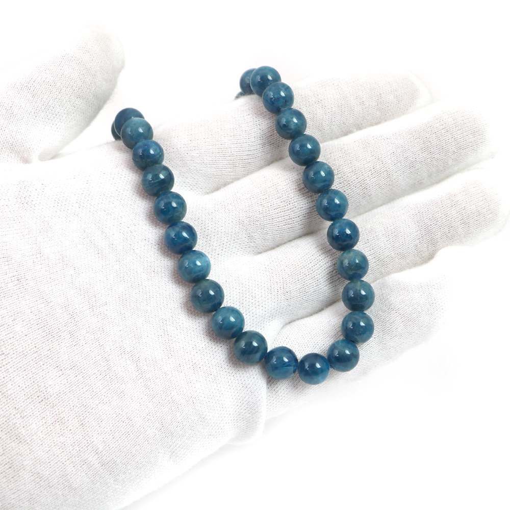 シンプルストーンネックレスアパタイト 丸玉 8 mm 天然石ビーズパワーストーン
