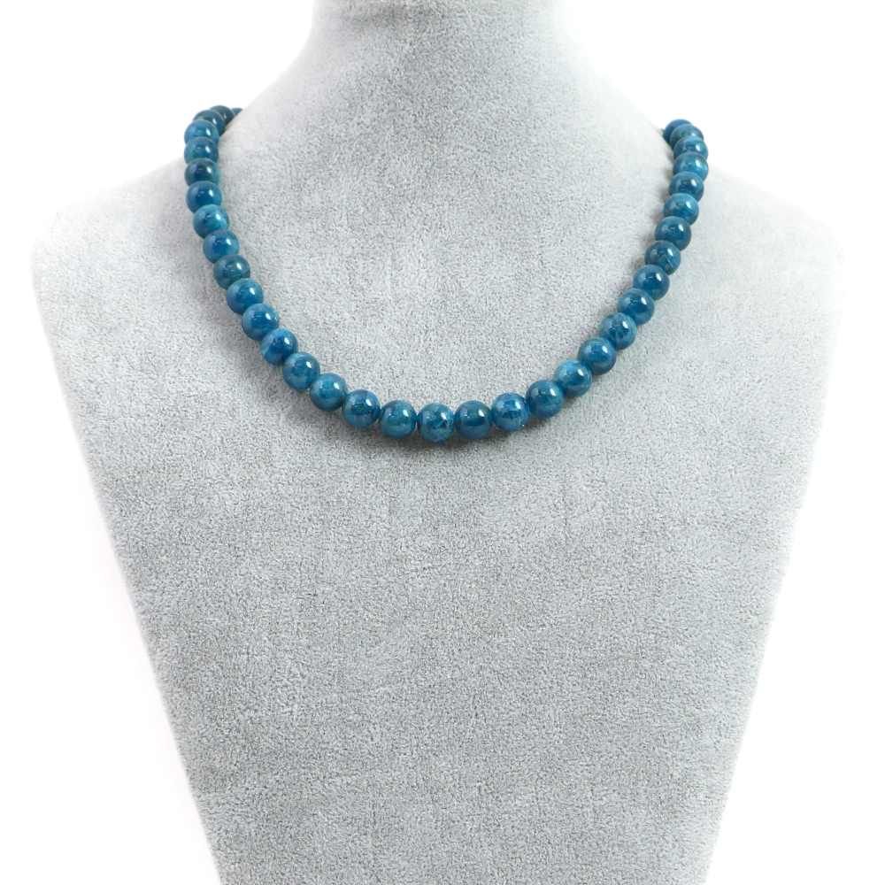 シンプルストーンネックレスアパタイト 丸玉 10 mm 天然石ビーズパワーストーン