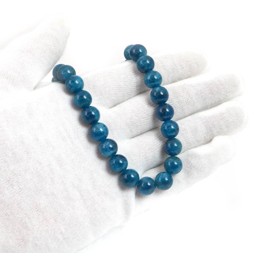 シンプルストーンネックレスアパタイト 丸玉 10 mm 天然石ビーズパワーストーン
