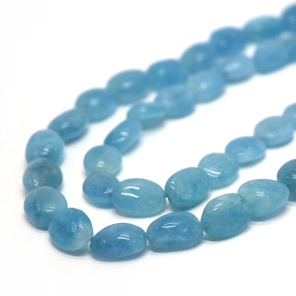 シンプルストーンネックレスアクアマリン タンブル