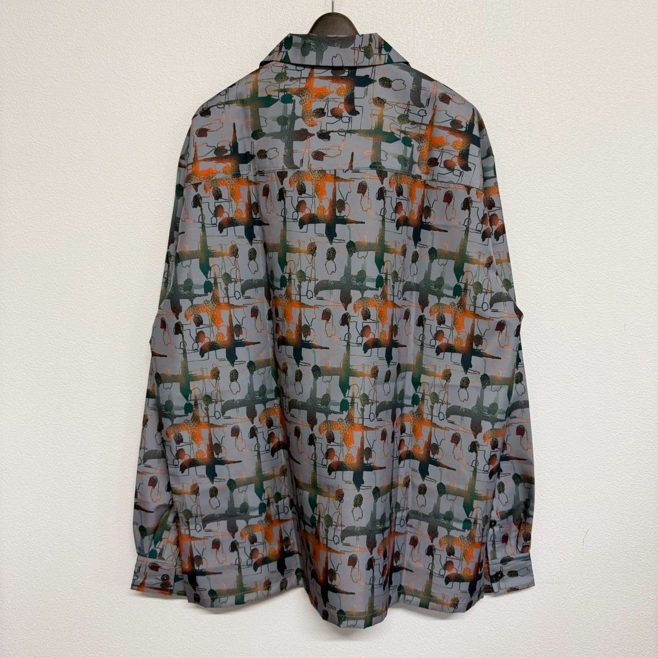 最終値下げ 希少品 cvtvlist カタリスト 柄シャツ CVTVLIST カタリスト クロスパターン オープンカラー 柄シャツ 緑