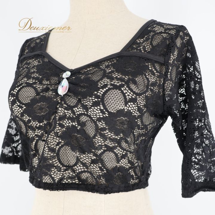 ベリーダンス 衣装 ツーピース ブラック系 レッスン 練習 レース 花 トップス スカート 黒 上品 透け感 スリット かわいい オールブラック ラインストーン 伸縮 ストレッチ 華やか インナーパンツ セットアップ 上下セット セットアップ ベリーダンス ダンス バレエ