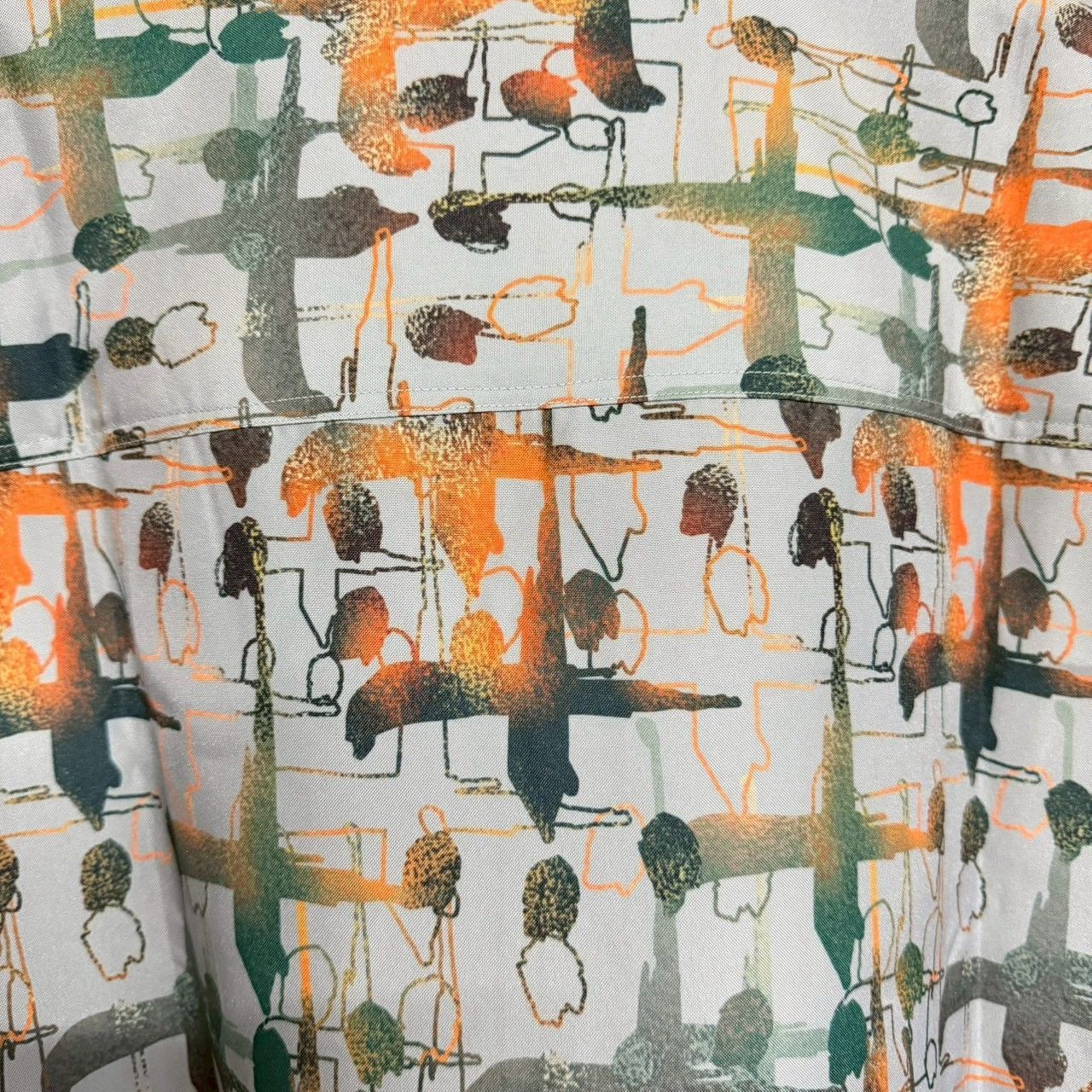 CVTVLIST カタリスト クロスパターン オープンカラー 柄シャツ 緑