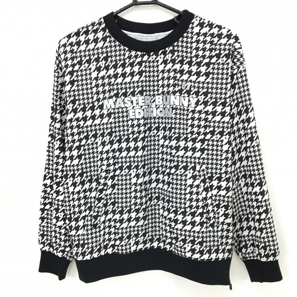美品 マスターバニー スニード 2way袖取り外し可能 5 メッシュ裏地 ゴルフ 超美品】マスターバニー スニード 黒×白 千鳥格子 裏地メッシュ