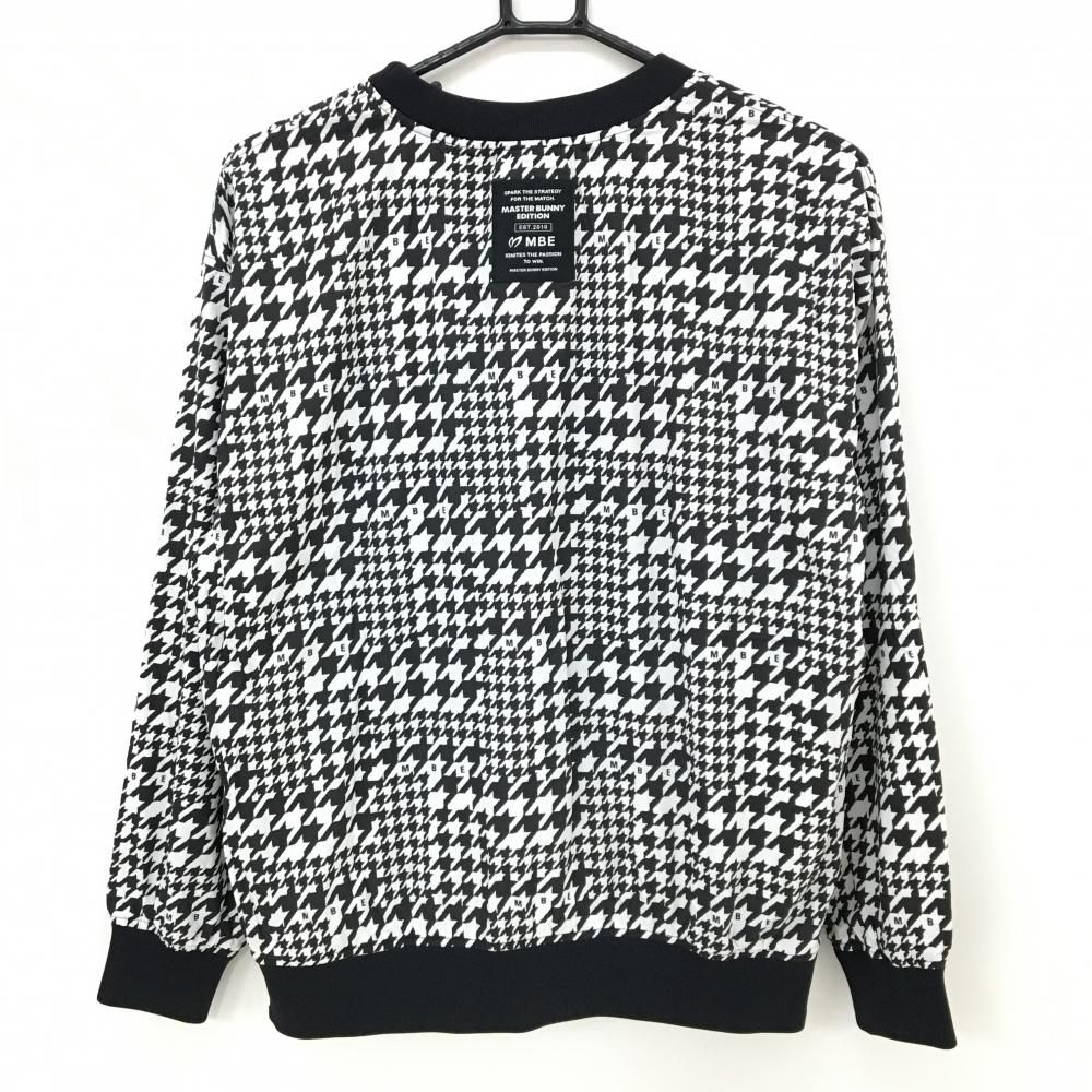 パーリーゲイツ　マスターバニー　千鳥格子柄　ニット　裏地付き　ブルゾン　メンズ 超美品】マスターバニー スニード 黒×白 千鳥格子 裏地メッシュ