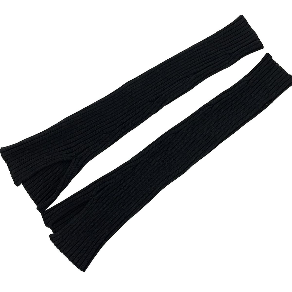 黒 ニット|アームウォーマー