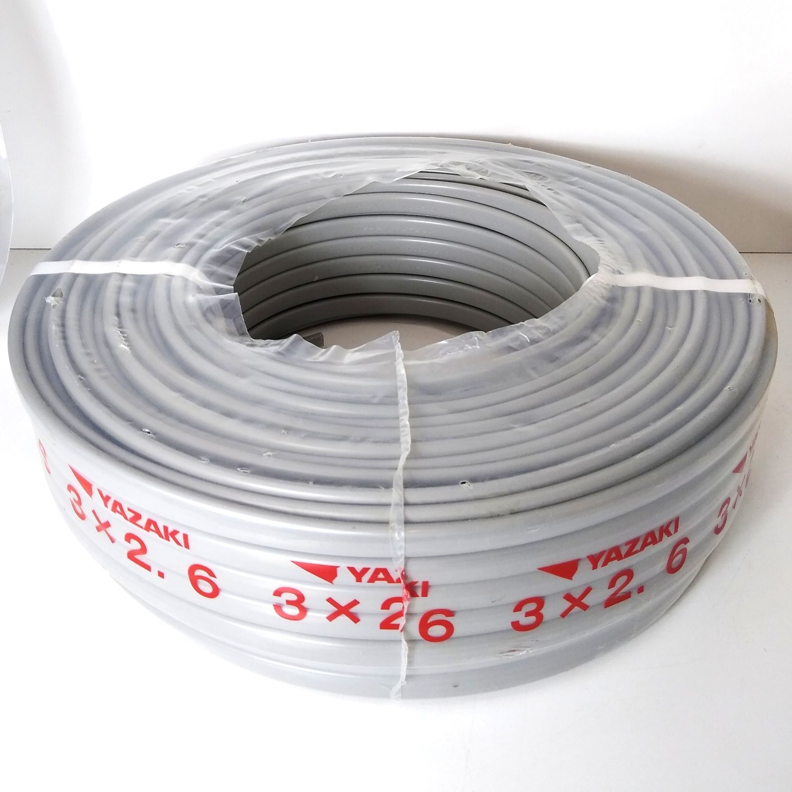  XY 326-A 矢崎電線 VVF .6㎜ 灰 黒白赤 電線 建築資材 電気工事 ケーブル ♥品 電設資材 材料 資材