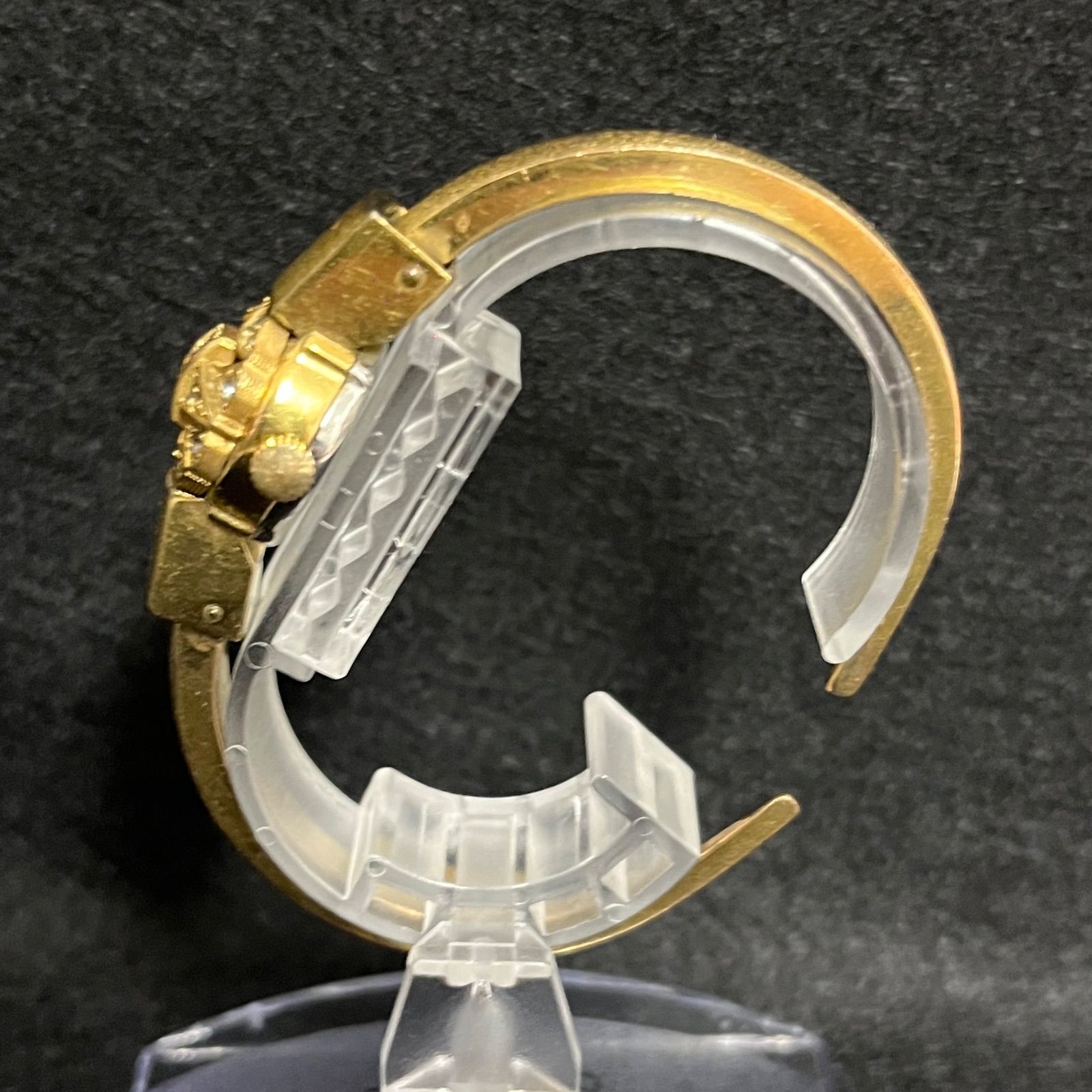 稼働品】 Chandler チャンドラー バングルウォッチ 石付き 手巻き