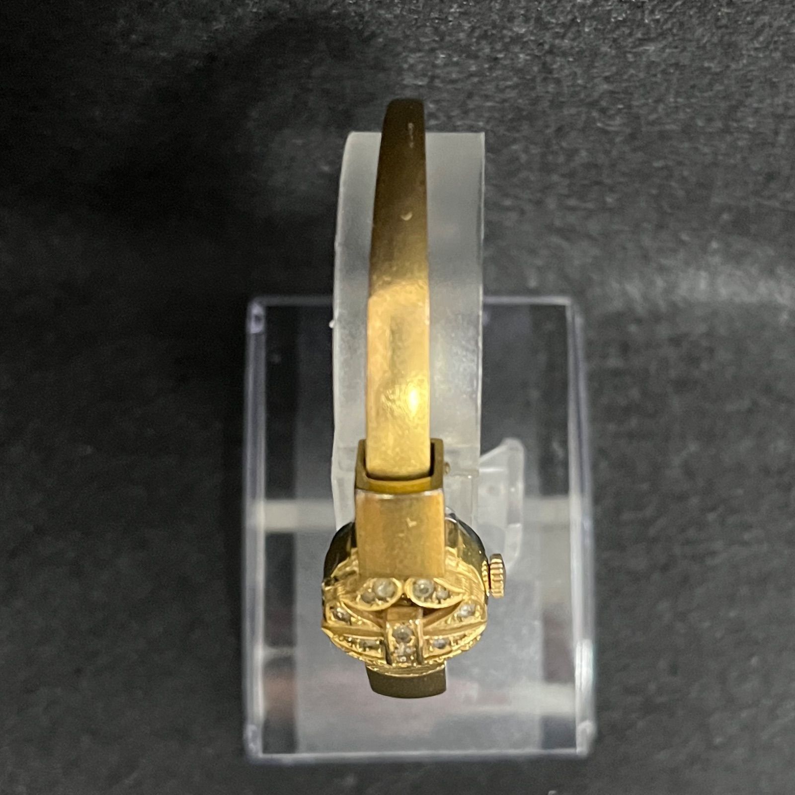 稼働品】 Chandler チャンドラー バングルウォッチ 石付き 手巻き