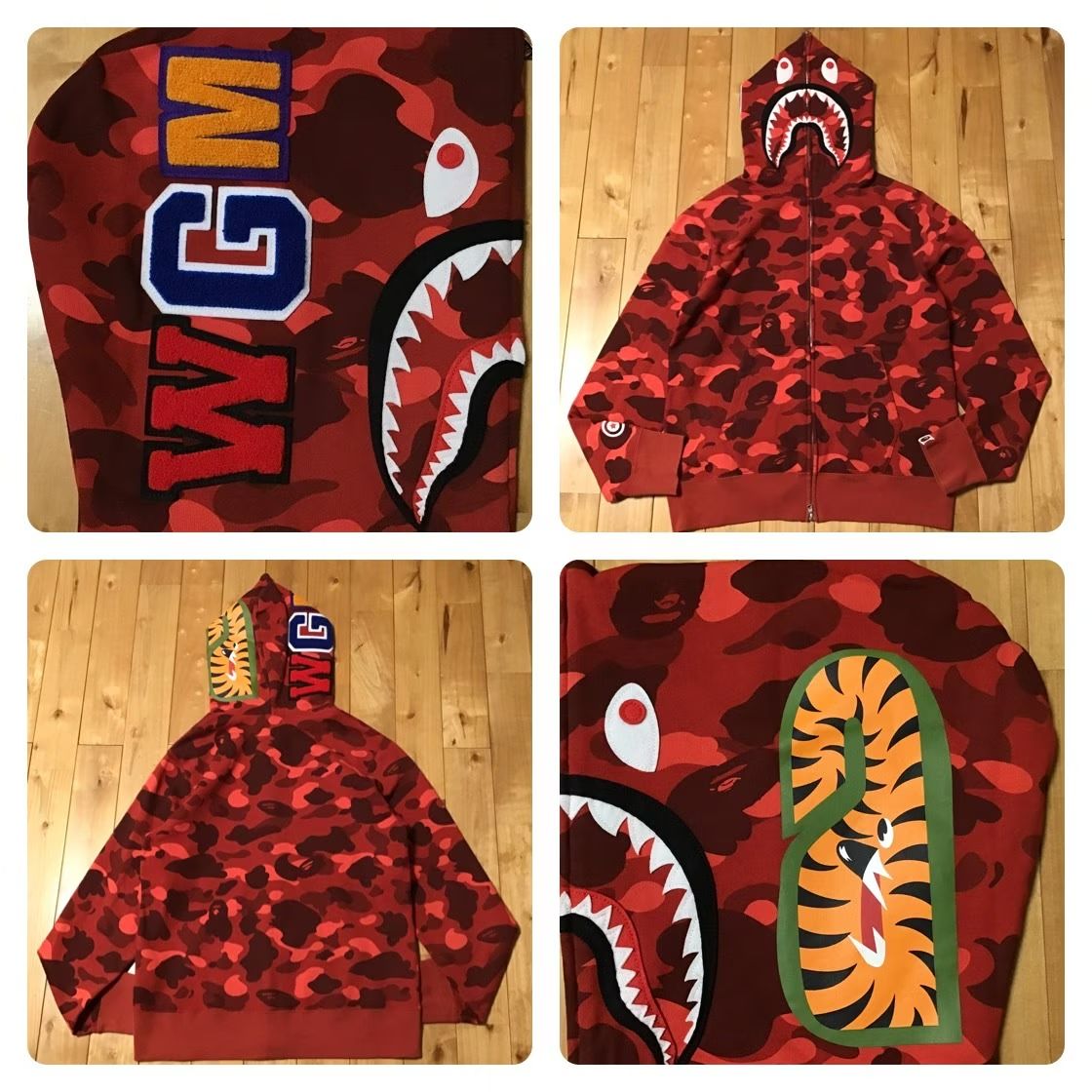 RED CAMO WGM シャーク パーカー Mサイズ shark full zip hoodie a