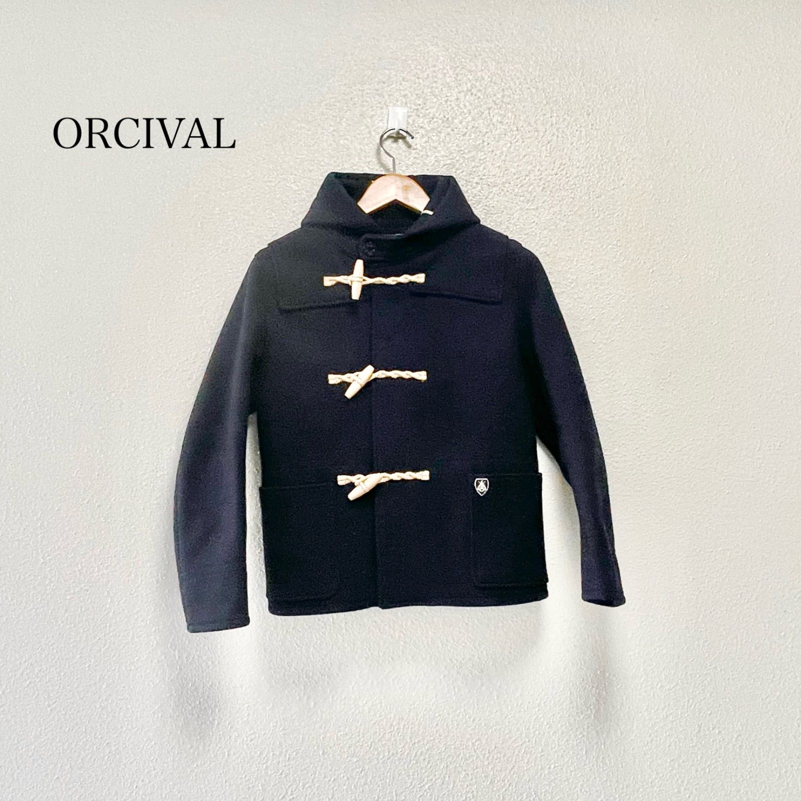 ORCIVAL オーシバル トグルボタン ウール ダッフルコート フード 紺ネイビー