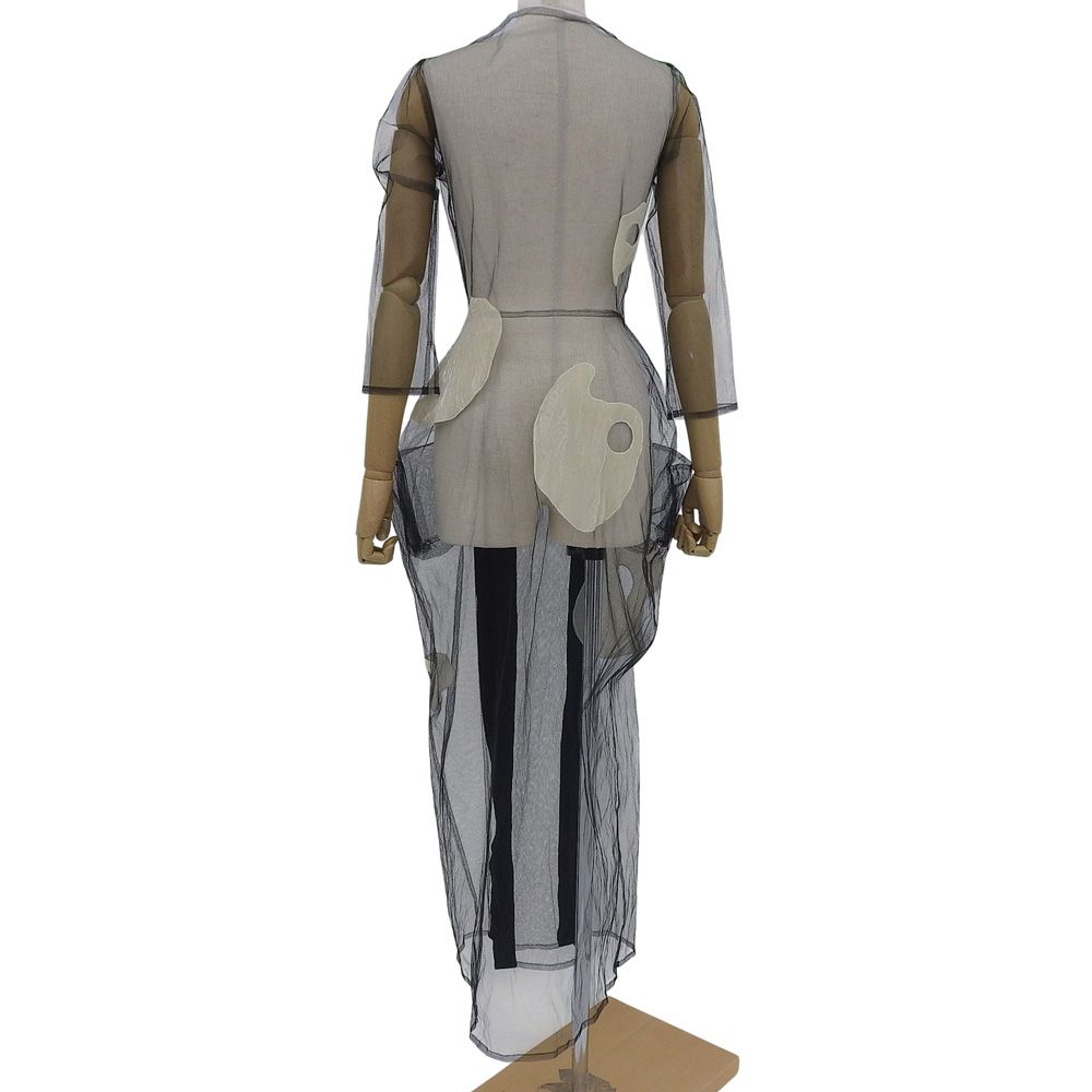 YOHJI ヨウジヤマモト デザインメッシュ ワンピース レディース ブラック S ランウェイ着 1997 SS アーカイブ