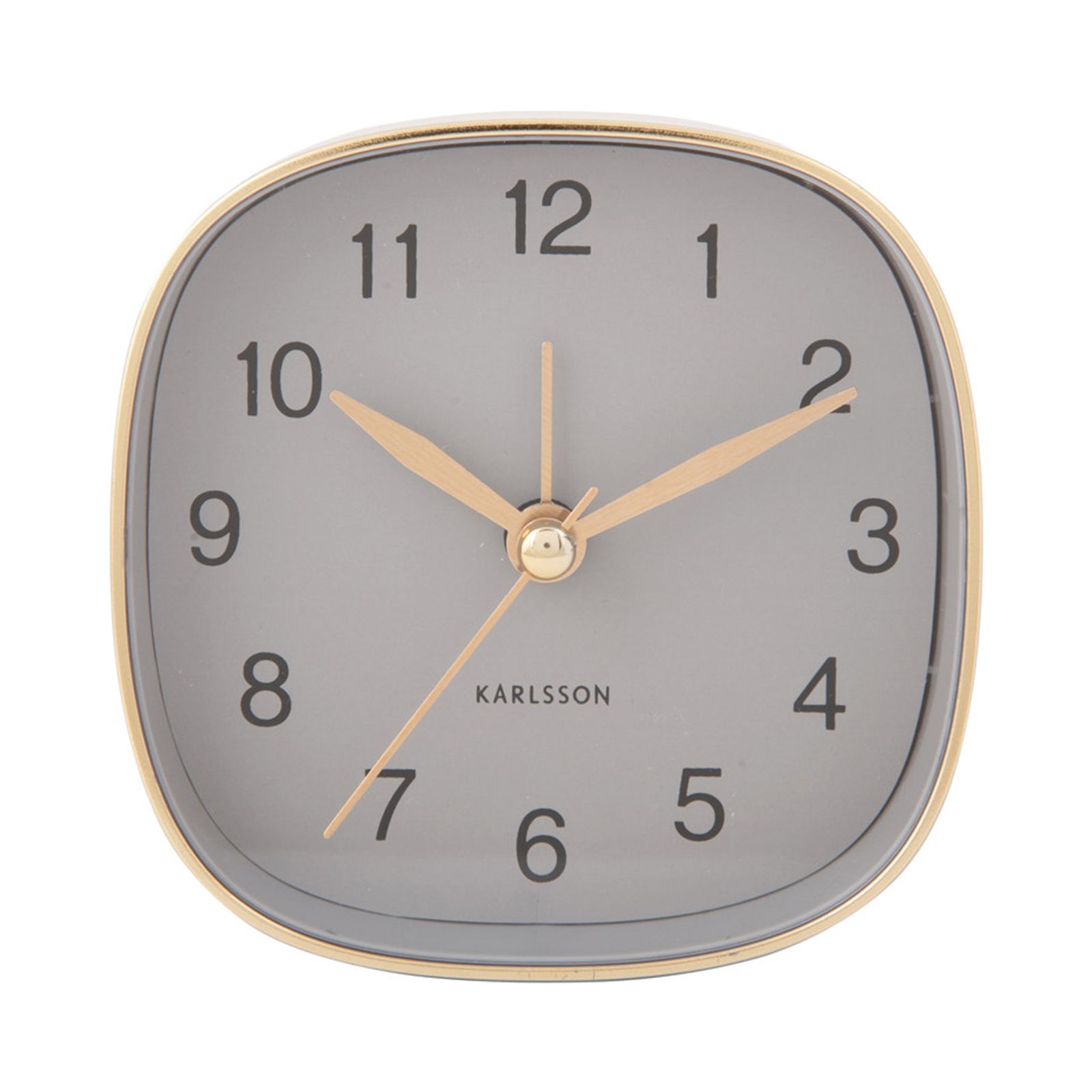 Karlsson カールソン アラームクロック Travel Square グレー 置き時計