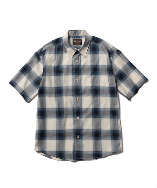 MR OLIVE ORGANIC COTTON OMBRE CHECK REGULAR COLLAR S SHIRT ミスターオリーブ オーガニックコットン オンブレーチェックシャツ