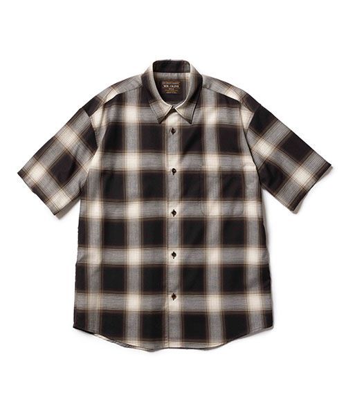 MR.OLIVE | ORGANIC COTTON OMBRE CHECK REGULAR COLLAR S|S SHIRT ミスターオリーブ|オーガニックコットン オンブレーチェックシャツ