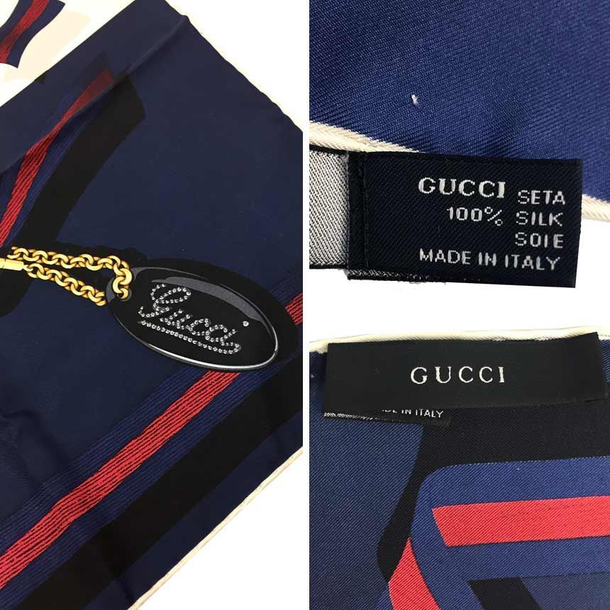 GUCCI グッチ シルク スカーフ ロゴ aq 6368 セット購入 ハイネック