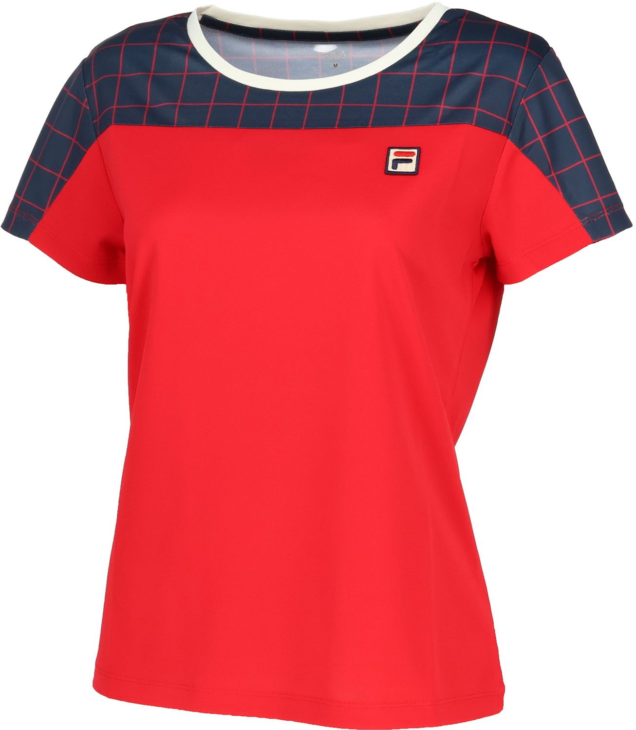 フィラ FILA テニス ゲームシャツ レディース ウィメンズ 女性 大人 半袖 Tシャツ ハーフスリーブ トップス ゲームウェア 吸水 速乾 UVカット 接触冷感 熱中症対策 紫外線 EL0033 20Z フィラネイビー