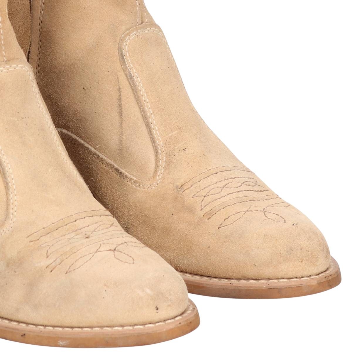 古着 サイドジップ スエード ショートウエスタンブーツ 9 1/2D メンズ