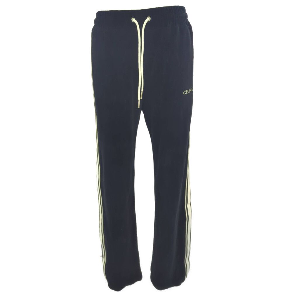 CELINE セリーヌ ベルベット トラックパンツ ジャージパンツ 38 AW 155 70 A ブラック 翌日配送可 ♀ S レディース 598007