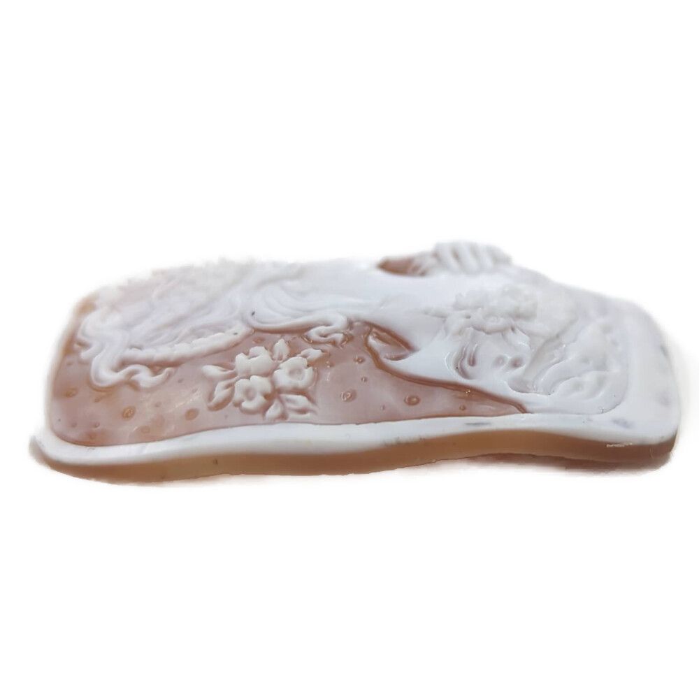 女性像モチーフ 1P・カメオ シェル・ストーン ルース-10.6g/ベージュ系