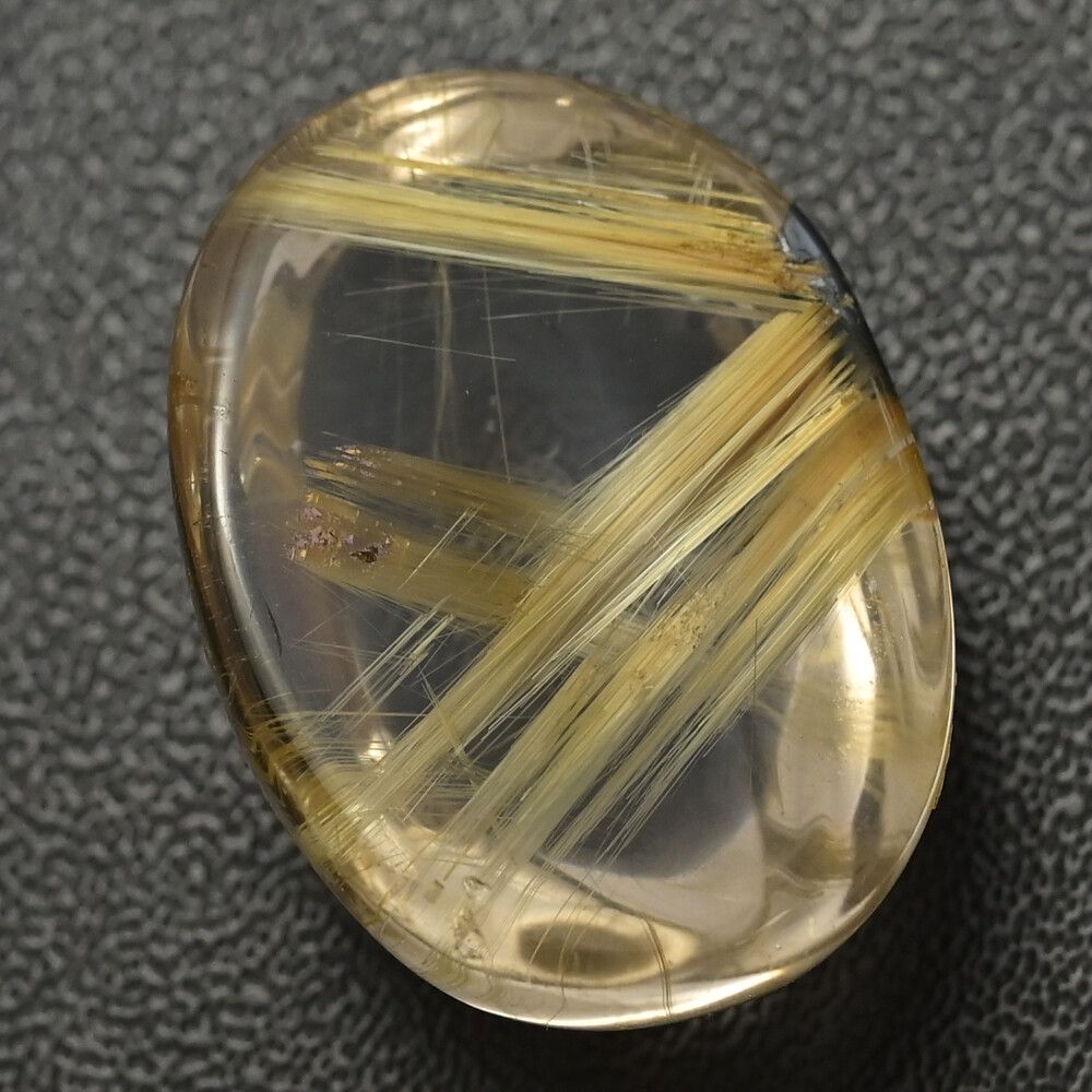 QU 27.9 ct ルチル 針水晶 クォーツ 水晶 ルチルクォーツ ルース-5.6 g 1 P･クリア×イエロー系 色石 A メンズ レディース 598014