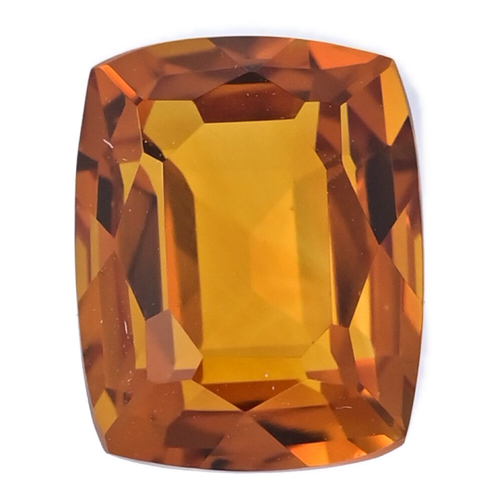 CI4.8ct/シトリン スクエアシェイプ ルース-0.9g 1P・オレンジ系/色石