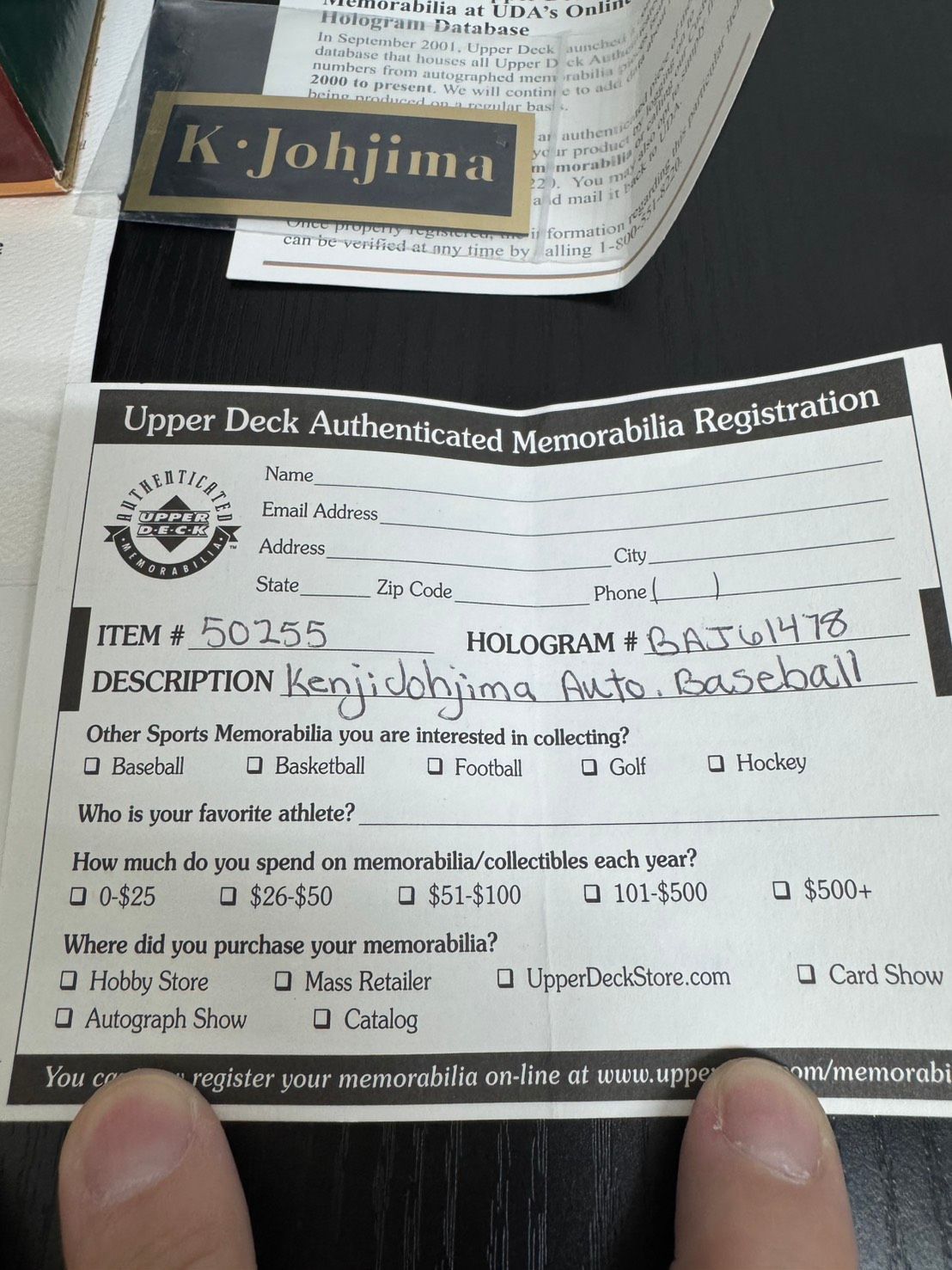 希少 程度極上未使用品 送料込み】MLB サインボール 城島健司