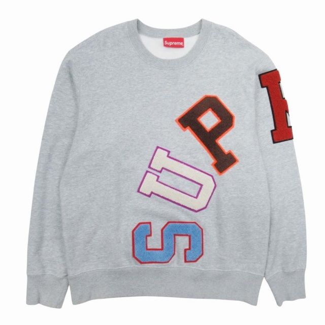 de41 Supreme 長袖 スウェット アーチロゴ グレー メンズLL相当 20aw シュプリーム SUPREME Big Arc Crewneck Sweatshirt スウェット