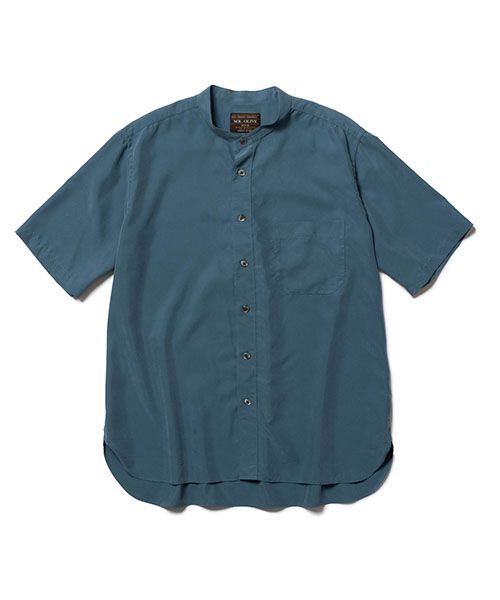 MR OLIVE T R POWDER CLOTH BAND COLLAR S SHIRT ミスターオリーブ Rパウダークロス バンド シャツ