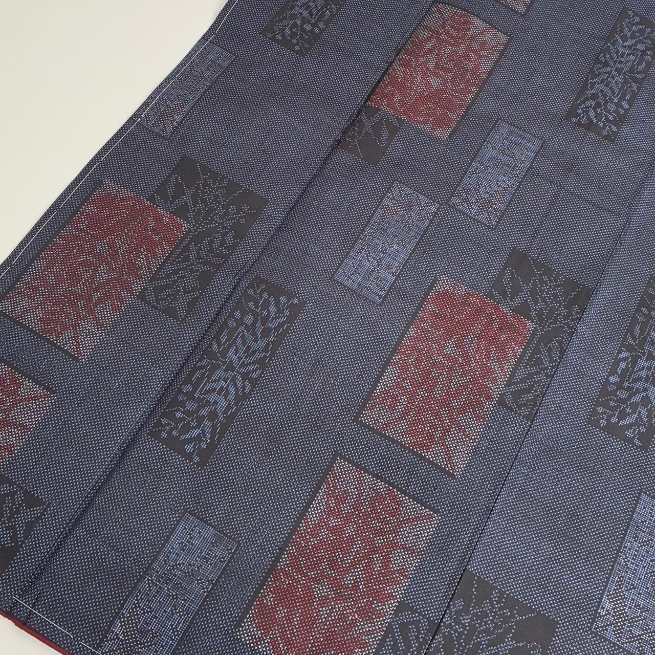 本場大島紬 泥藍染 一元式 裄65 素敵な絣柄 正絹 着物 MK-1597 - メルカリ