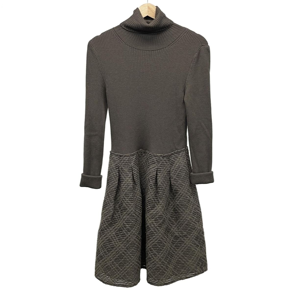 FOXEY フォクシー ワンピース サイズ38 M レディース 34839 ダークブラウン タートルネック|ニット