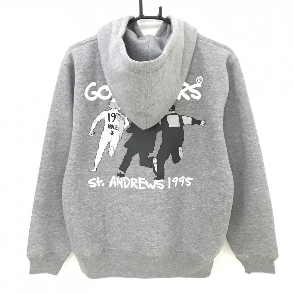 新品】ゴルフィッカーズ パーカー 杢グレー 裏起毛 後ビッグプリント