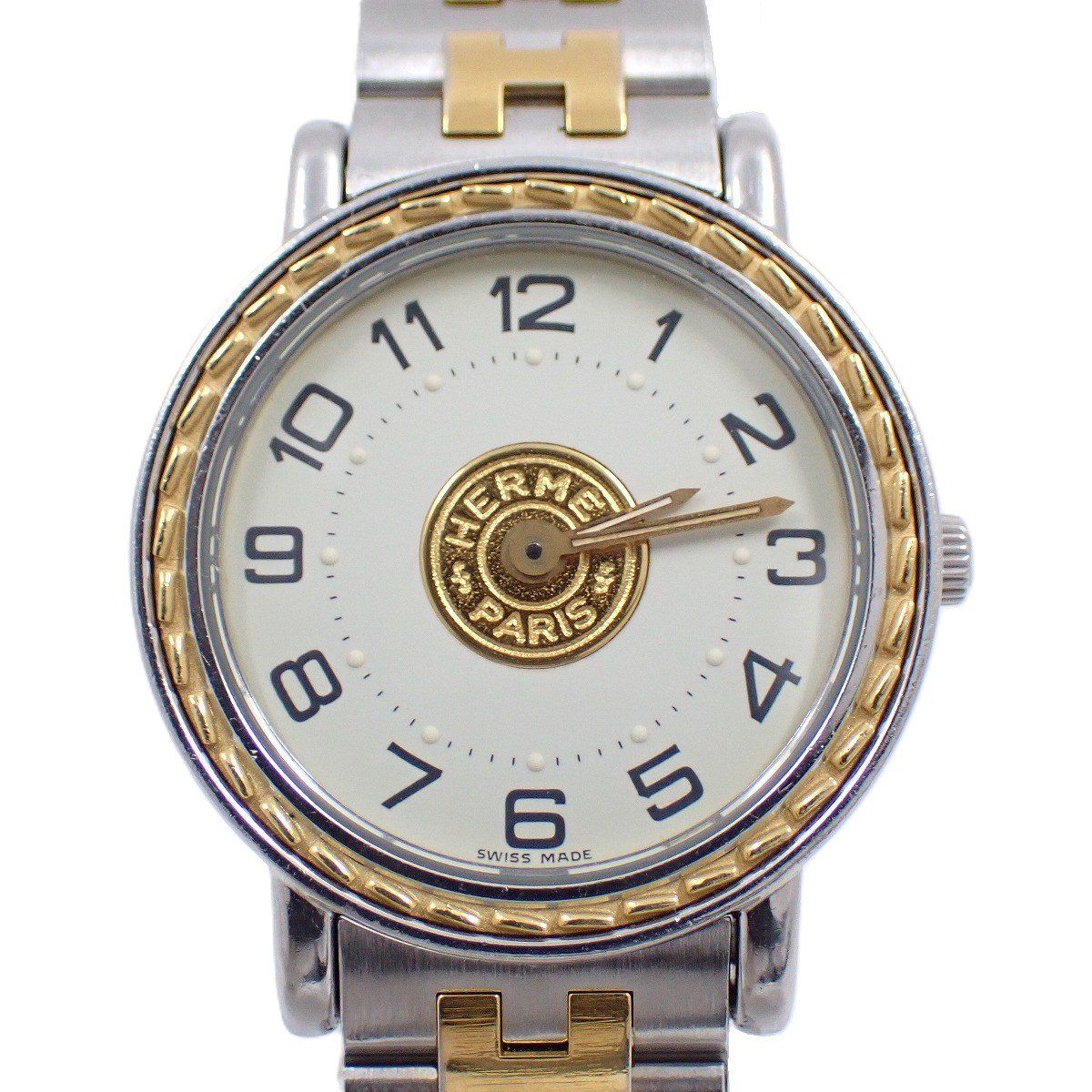 エルメス セリエウォッチ クォーツ レディース 腕時計 コンビ ゴールド