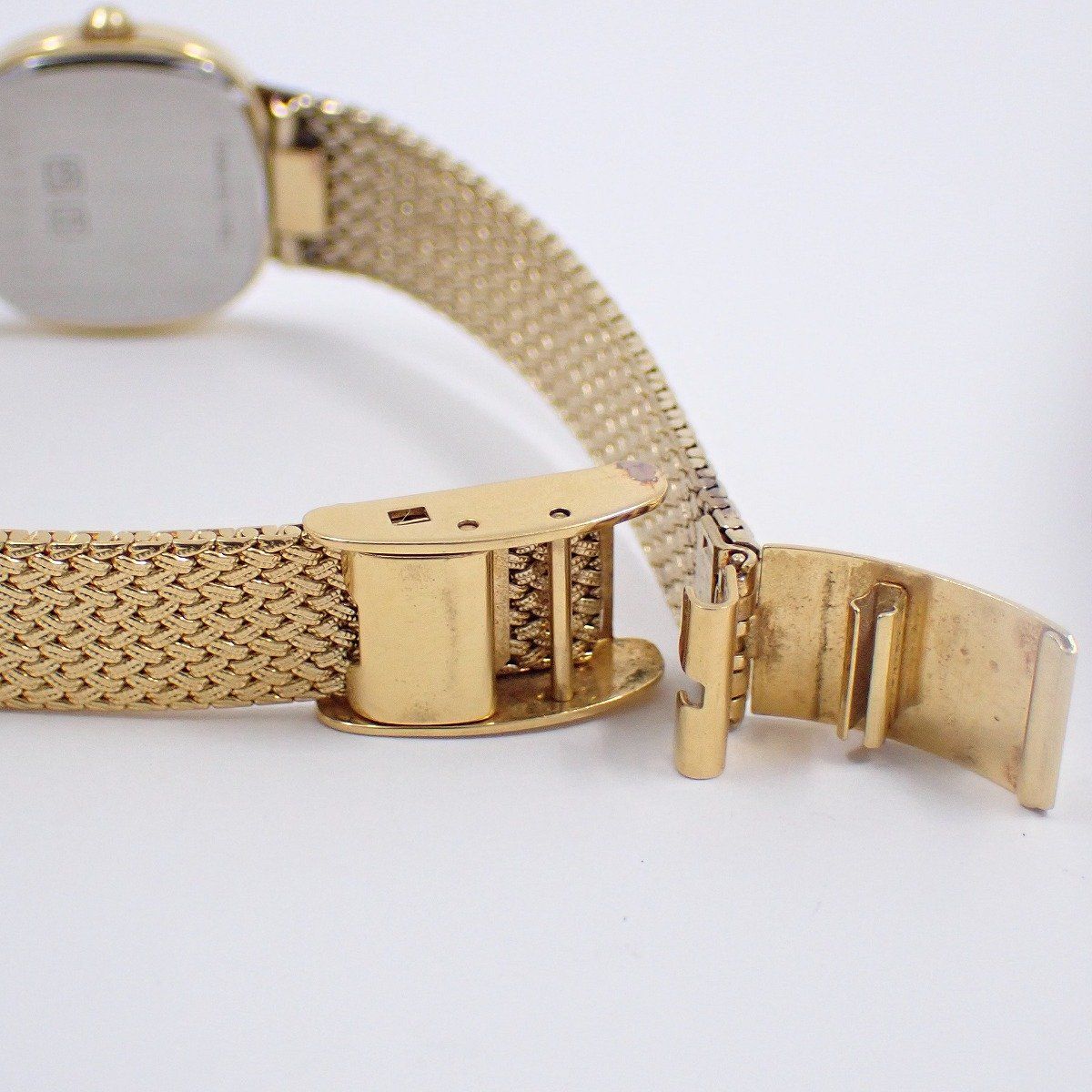 ロンジン スクエア型 クォーツ レディース 腕時計 ゴールドGP 純正