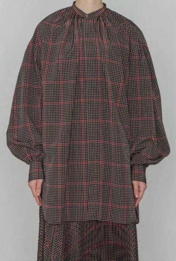 HYKE 21aw PLAID GATHERED BLOUSE ハイク 2021aw ギャザーブラウス チェック 212-15151008