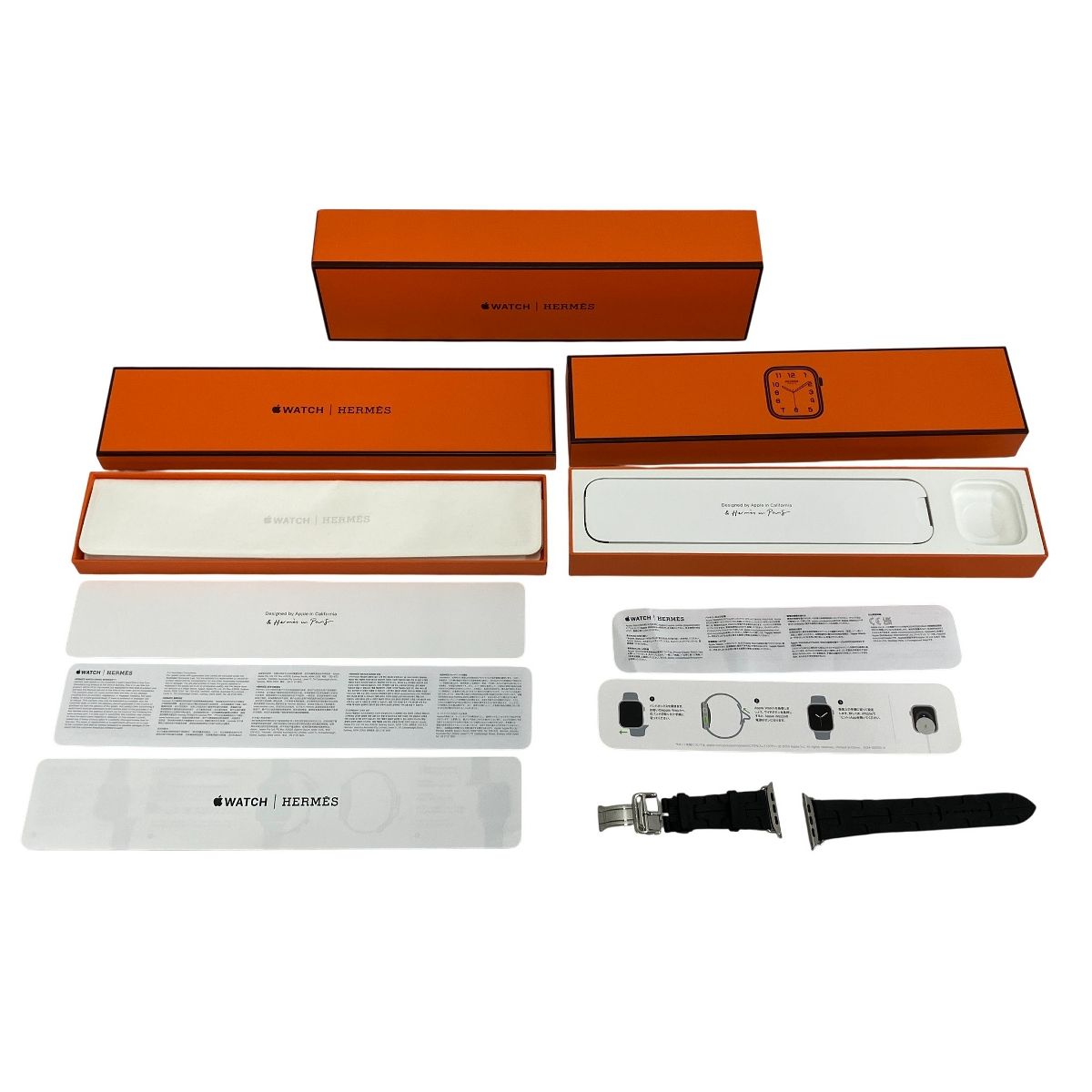 Apple Watch Hermès Series 9 45 mm MRQP 3 J A スマートウォッチ ウェアラブル端末 64 GB 94 ステンレススチール 良好