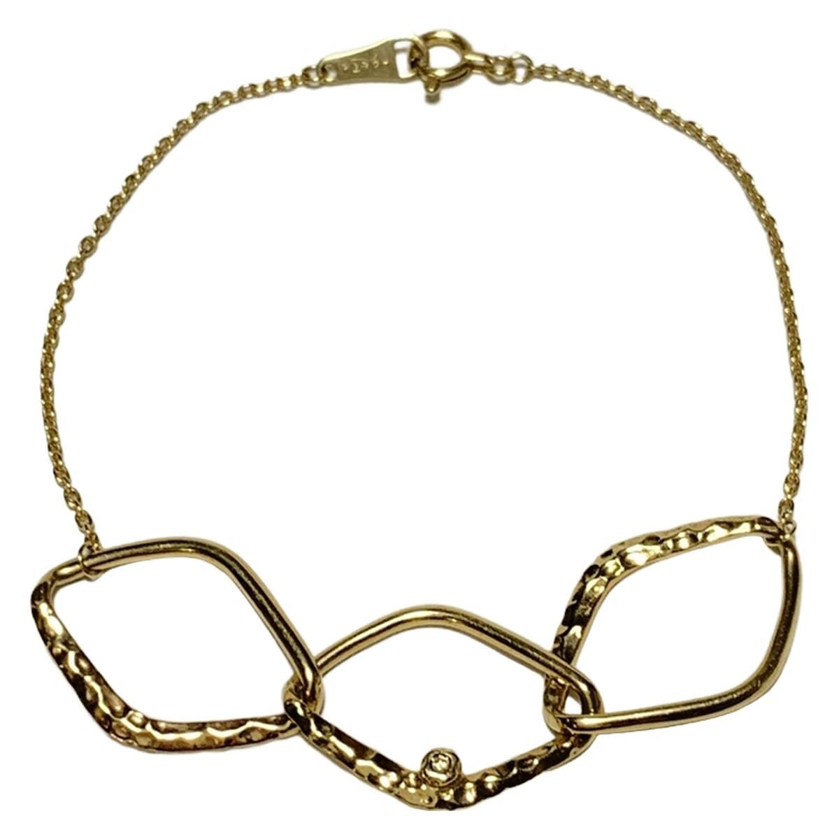 アガット　agete ブレスレット　k10YG agete(アガット) ブレスレット - K10YG×ダイヤモンド 1Pダイヤ/ダイヤ