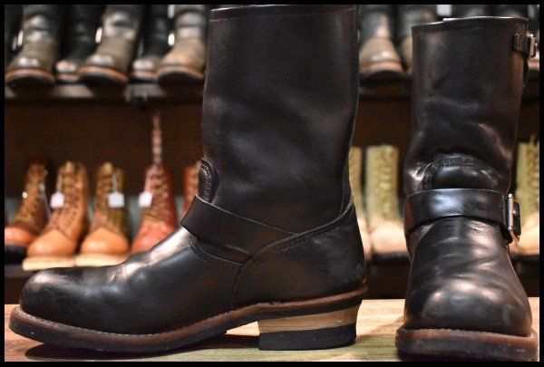 9.5 D 08年 レッドウィング 2268 エンジニア 黒 ブラッククローム スチールトゥ プルオン ブーツ redwing FK 159