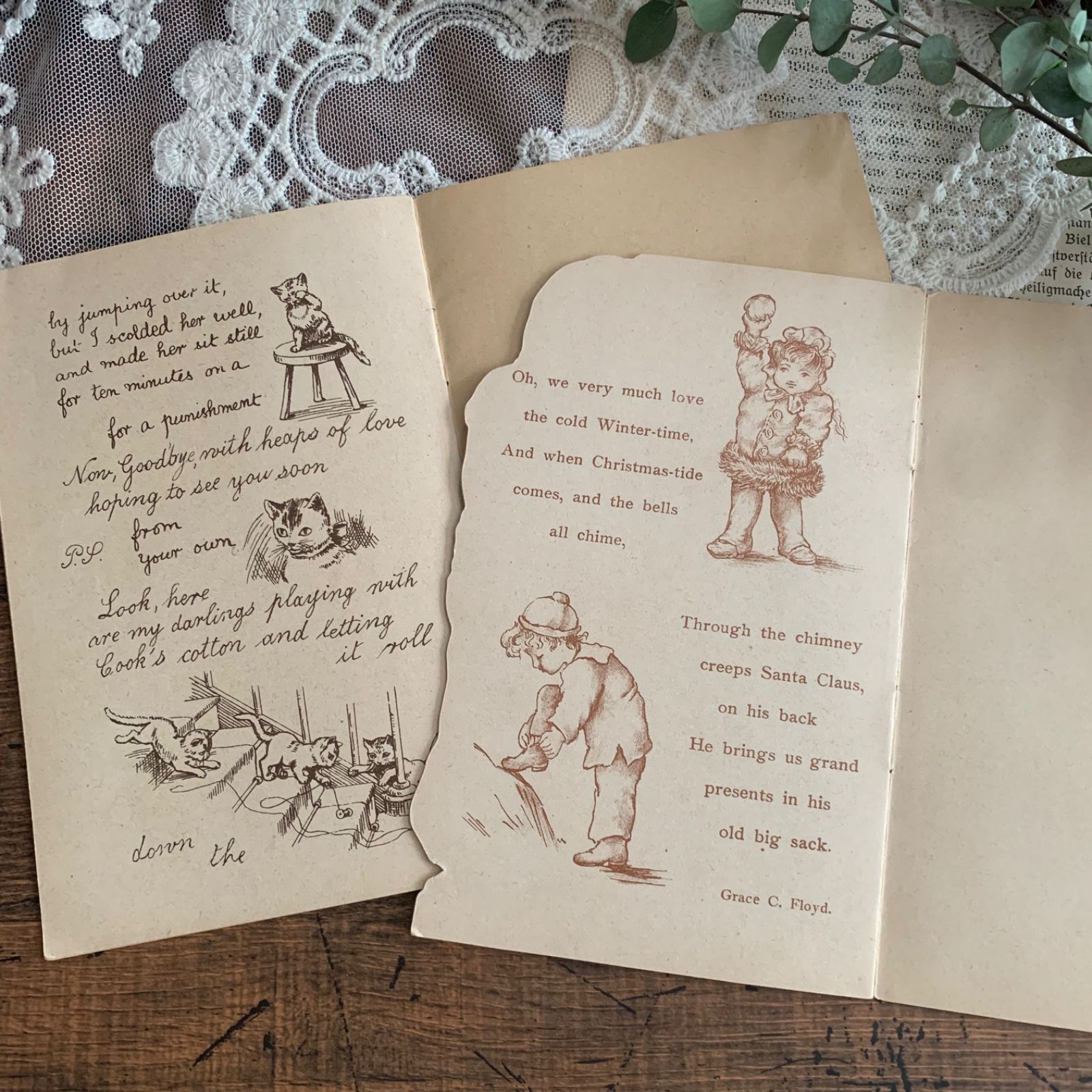 ヴィンテージ絵本 ヴィクトリアン Toy Book ミニ絵本 2冊セット Baby's